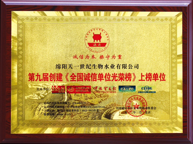 綿陽天一互聯網科技有限公司-企業榮譽
